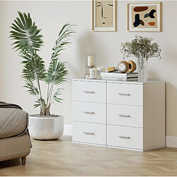 Avis OKWISH Table de chevet blanche à 3 tiroirs en MDF, 40 x 35 x 60 cm