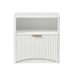 OKWISH Table de chevet blanche, 1 tiroir et niche ouverte, 58 x 38 x 60 cm pas cher