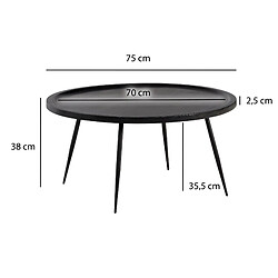 Acheter Ervesto Table basse carrée - Bois de manguier massif et métal - Noir - 75 x 75 x 38 cm