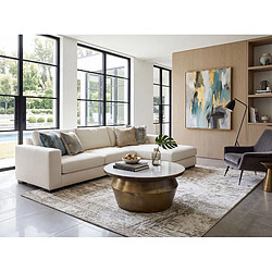 Avis Table basse Ervesto - Blanche et dorée - Marbre et fer - 60 x 60 x 31 cm