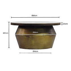 Acheter Table basse Ervesto - Blanche et dorée - Marbre et fer - 60 x 60 x 31 cm