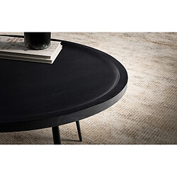 Ervesto Table basse carrée - Bois de manguier massif et métal - Noir - 75 x 75 x 38 cm pas cher