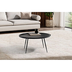 Avis Ervesto Table basse carrée - Bois de manguier massif et métal - Noir - 75 x 75 x 38 cm