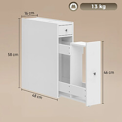 Acheter OKWISH Meuble de salle de bain étroit blanc, 2 tiroirs, 48 x 16 x 58 cm