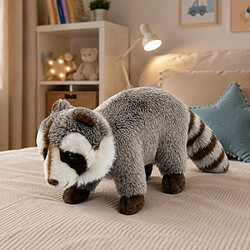 Lean Toys Peluche Raton Laveur Mascotte Doudou Réaliste Gris 45 cm pas cher