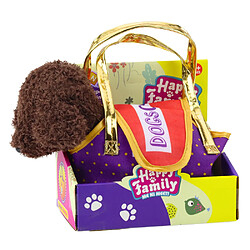 Lean Toys Chien Caniche Dans Un Sac À Fermeture Velcro Peluche Doudou Marron Foncé pas cher