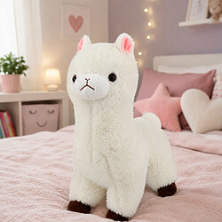 Lean Toys Alpaga en peluche peluche douce fourrure blanche 28 cm pas cher