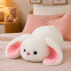 Lean Toys Lapin en Peluche Lapin aux Longues Oreilles Peluche Doudou Blanc 16 cm pas cher