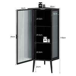 Acheter OKWISH Meuble d'angle à poser noir, 110 cm, 1 porte et 3 niveaux