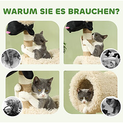 Avis OKWISH Arbre à chat motif mouton, tunnel et griffoir, 98 cm, marron clair