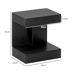 Acheter OKWISH Table de chevet noire en bois avec tiroir, 40 x 30 x 46 cm