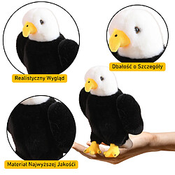Avis Lean Toys Aigle en peluche Oiseau Peluche Mascotte Doudou Noir et Blanc 25cm