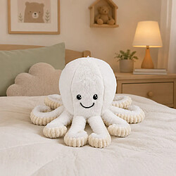 Lean Toys Poulpe en peluche peluche douce tentacules élastiques blanc 30 cm pas cher