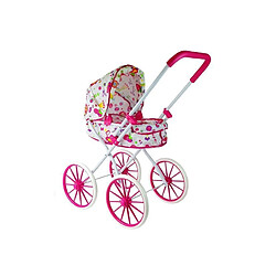Avis Lean Toys Poussette pour poupées profonde rétro grandes roues à fleurs
