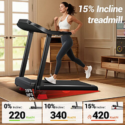 Lontek P9 Tapis de Course Pliable Portable, Tapis de Marche avec Inclinaison, Écran LED et Télécommande pas cher