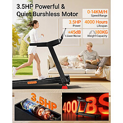 Avis Lontek L20 Tapis de Course Pliable, Inclinaison 20%, 14 KM/H, 180 KG, 3.5 HP, Pliable à 11,4 CM
