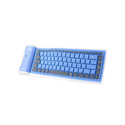 Clavier Bluetooth silicone pliable - Bleu
