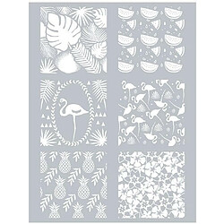 Graine créative Pochoir motifs tropicaux - Gris