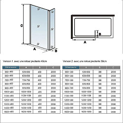 Avis Aica Sanitaire AICA Paroi de douche 200x200 cm Verre Anticalcaire 8mm