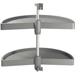 Emuca plateaux tournants demi-lune Shelvo pour meuble d’angle - Gris