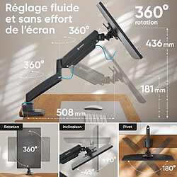 Avis ONKRON Bras Ecran PC de 13 - 32 Pouces Poids de 10 kg,VESA 75x75 & VESA 100x100,Noir G80-B