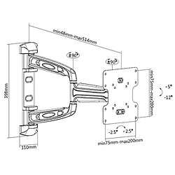 Support mural inclinable/orientable pour écran de 23 à 42 pouces - AL2342-3A - MBG FRANCE pas cher