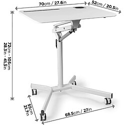 Avis Duronic table de travail mobile WPS57 - Blanc