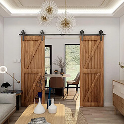 Kit rail double pour porte coulissante