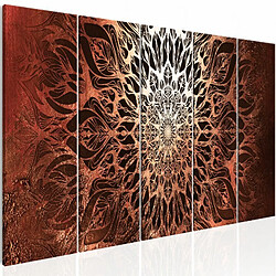 Paris Prix Tableau Hypnosis Orange - 90x225 Tableau en 5 panneaux - Impression Full HD - Bois de pin - Protection UV - Couleurs intenses