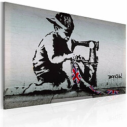 Paris Prix Union Jack Kid - 40x60 Tableau Banksy - Impression toile italienne - Protection UV - Châssis bois de pin - Taille 40x60 cm