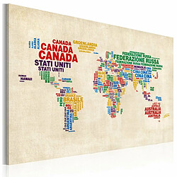 Paris Prix Tableau Carte du Monde Couleurs Vives 60x90 cm