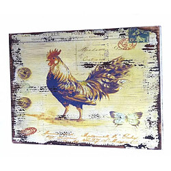 L'Héritier Du Temps Tableau Cadre avec Coq Poule - 28x38 cm