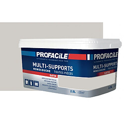 Profacile Peinture Multi-Supports - 2.5L - Lin Peinture satinée - Multi-supports - Intérieur - Séchage rapide - Sans odeur