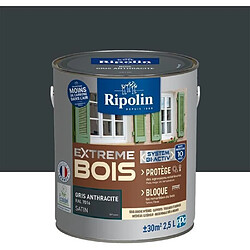 RIPOLIN Peinture Bois Intérieur/Extérieur 2,5L - Gris Anthracite