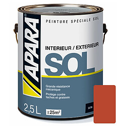 Apara Peinture Sol Satin - Rouge tomette 2.5 L