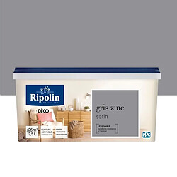 RIPOLIN Peinture Murale Toutes Pièces - 2,5L Gris Zinc