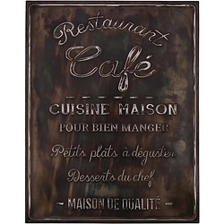 ANTIC LINE CREATIONS Café Restaurant Tableau en fer - Marron - Accroche murale 75 x 96 cm