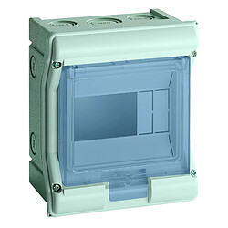 Hager VE106F - IP55 Coffret cache-borne pour tableau nu - IP55 - 1 rangée - 4/6 modules - usage extérieur - matériau plastique - monophasé - 400 V