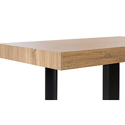 IDMarket Table à Manger PHOENIX Bois et Noir 200 cm pas cher