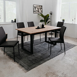 Concept Usine Table à manger industrielle en bois extensible 10 personnes KOTOR