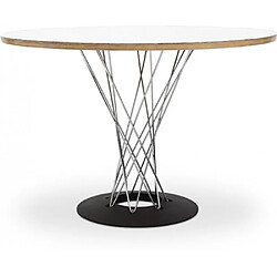 ICONIK INTERIOR Table à manger ronde en bois avec pieds en acier - Hoffman Blanc