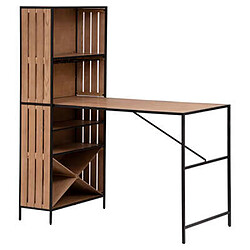 Pegane Table de bar - Bois & fer beige