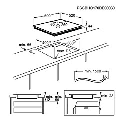 Table de cuisson induction 60cm 4 feux 7350w - IPE6454KF - Série 700 Flex Multibridge - ELECTROLUX