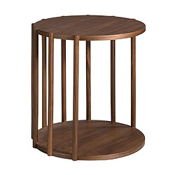 Angel Cerda Table d'angle ronde en noyer