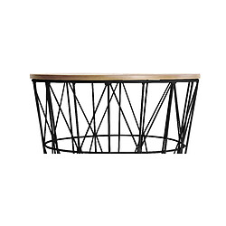 Avis ICONIK INTERIOR Table d'appoint ronde - Design industriel - Bois et métal - Basker Rose