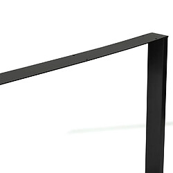 Idmarket MARKET Pieds de Table Carrés - Set de 2 - Noir Mat pas cher