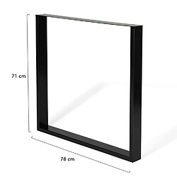 Acheter Idmarket MARKET Pieds de Table Carrés - Set de 2 - Noir Mat