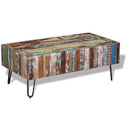 vidaXL Table basse Bois massif de récupération 100x50x38 cm