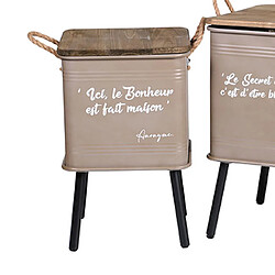 Urban Living 2 Tables d'appoint design industriel Loft - Taupe