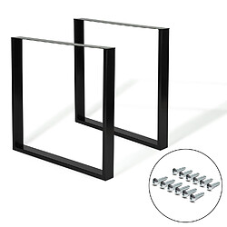 Avis Idmarket MARKET Pieds de Table Carrés - Set de 2 - Noir Mat